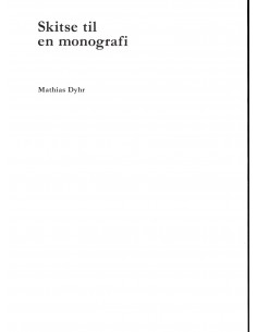 Skitse til en monografi