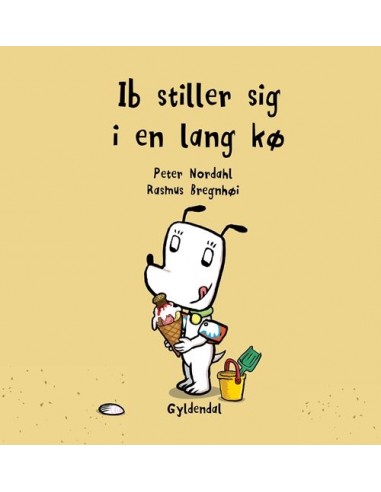 Ib stiller sig i en lang kø