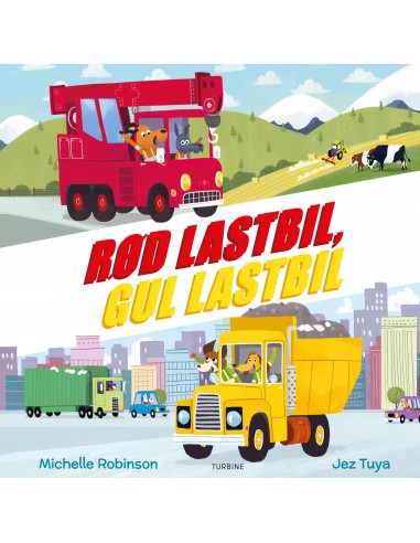 Rød lastbil, gul lastbil