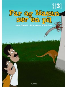 Far og Hasan ser en pil