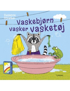 Vaskebjørn vasker vasketøj