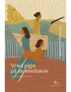 Vred pige på en stenbænk