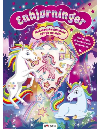 Enhjørninger med krystal-klistermærker